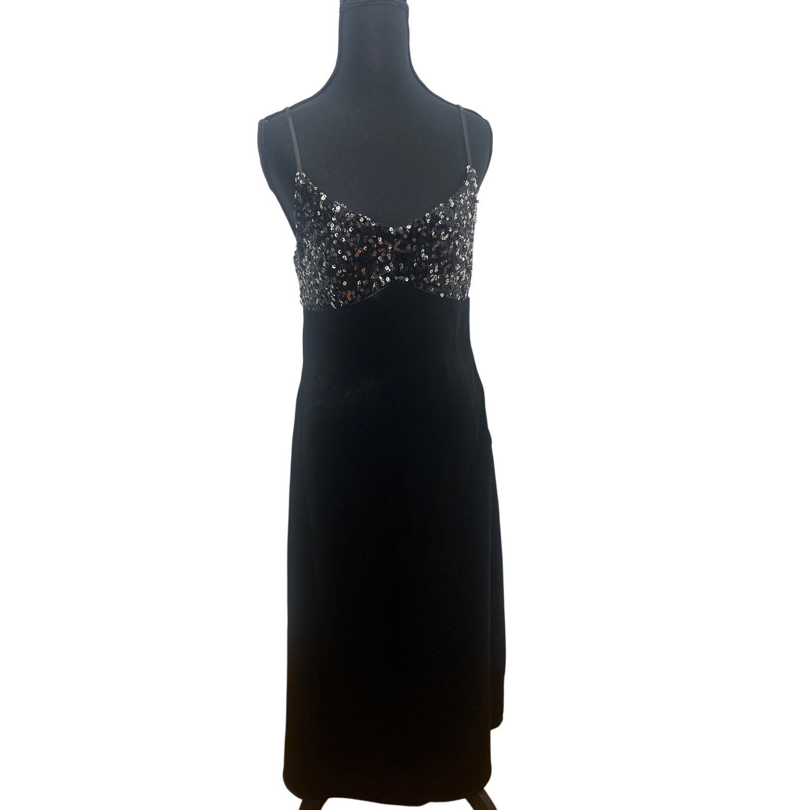 House Of Harlow Sequined Black Slip Formal Event Dress Small